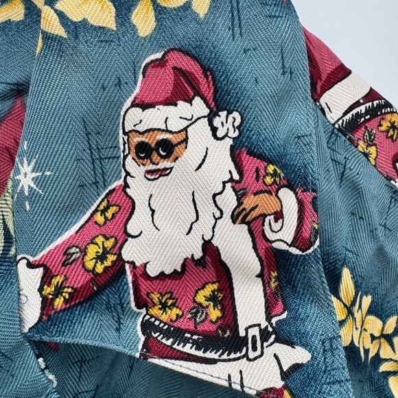 Tommy Bahama Silk Shirt Mens Medium Holiday Christmas Aloha Santa 2002 Vintage - Picture 3 of 9